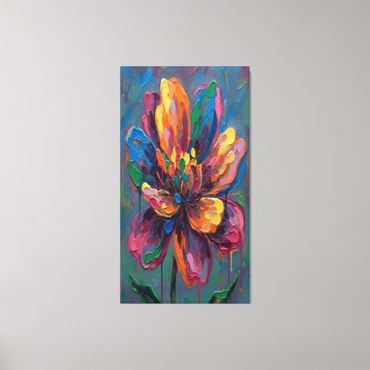 “Vibrant Abstract Flower Art Print” Canvas Afdruk (Voorkant)