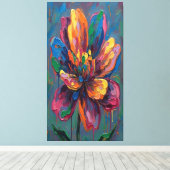 “Vibrant Abstract Flower Art Print” Canvas Afdruk (Insitu (Houten vloer))