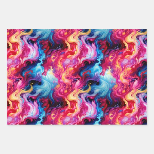 Vibrant Abstract Fluid Art Wrapping Paper (Voorkant 2)