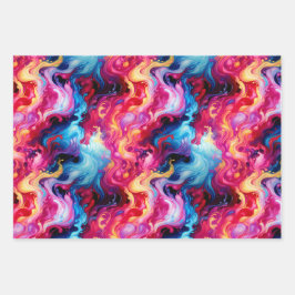 Vibrant Abstract Fluid Art Wrapping Paper