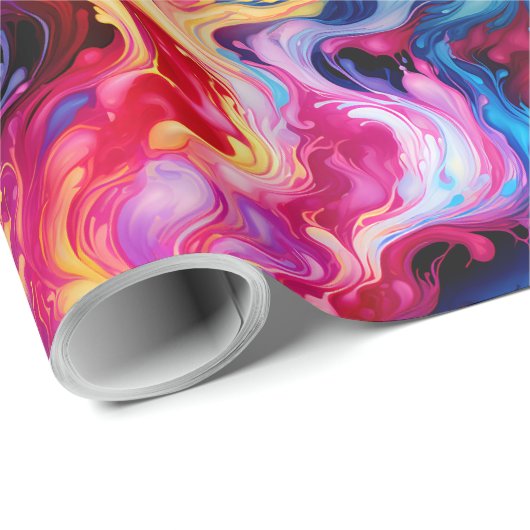 Vibrant Abstract Fluid Art Wrapping Paper Cadeaupapier (Rol Hoek)