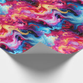 Vibrant Abstract Fluid Art Wrapping Paper Cadeaupapier (Hoek)