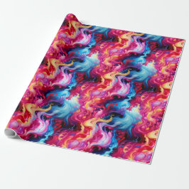 Vibrant Abstract Fluid Art Wrapping Paper Cadeaupapier