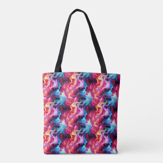 Vibrant Abstract Fluid Art Wrapping Paper Tote Bag (Achterkant)