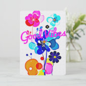 Vibrant Abstract Fluid Flowers Spring Event Feestdagenkaart (Staand voorkant)