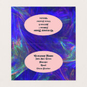 Vibrant Abstract gedraaide nevels van blauw roze g Visitekaartje (Buitenkant ongevouwen)