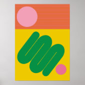 Vibrant Abstract Geometric Mid Century Aesthetic  Poster (Voorkant)