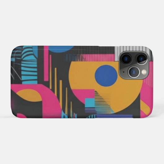 Vibrant Abstract Geometry Glitch Pop Chaos Design  Case-Mate iPhone Case (Achterkant (horizontaal))