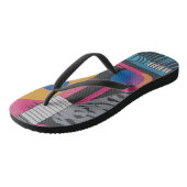 Vibrant Abstract Geometry Glitch Pop Chaos Design Teenslippers (Schuin)