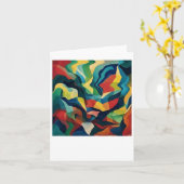 Vibrant Abstract Geometry Iii Sticker  Kaart (Gele Bloem)