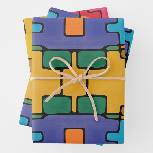 Vibrant Abstract Inpakpapier Vel (In situ)