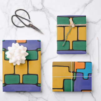 Vibrant Abstract Inpakpapier Vel