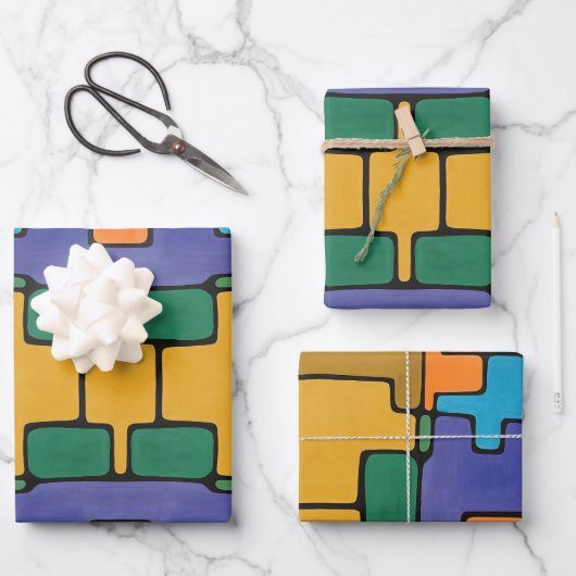 Vibrant Abstract Inpakpapier Vel (Voorkant)