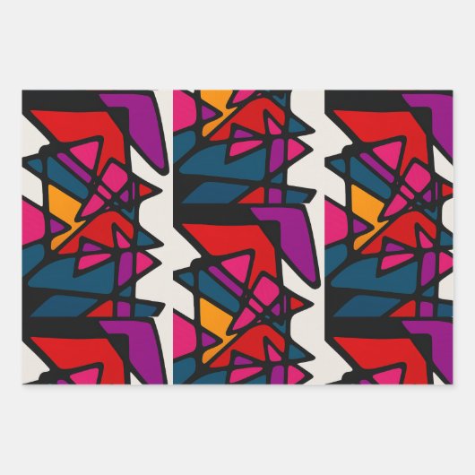 Vibrant Abstract Inpakpapier Vel (Voorkant 3)