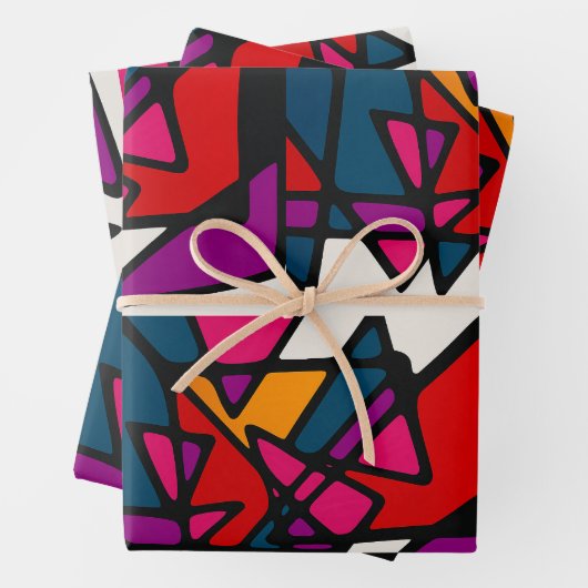 Vibrant Abstract Inpakpapier Vel (In situ)