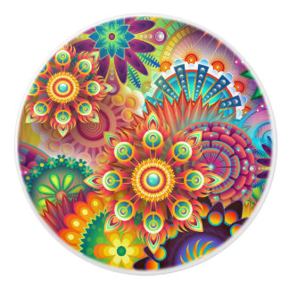 Vibrant Abstract Keramische Knop