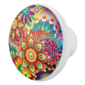 Vibrant Abstract Keramische Knop (Rechts)