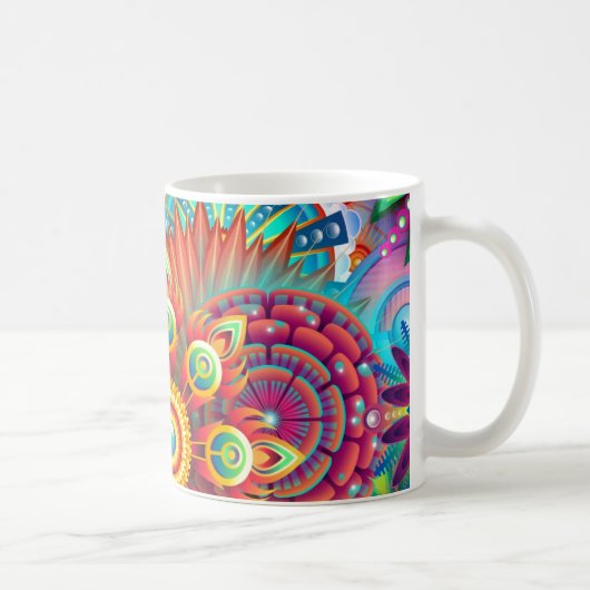Vibrant Abstract Koffiemok (Rechts)