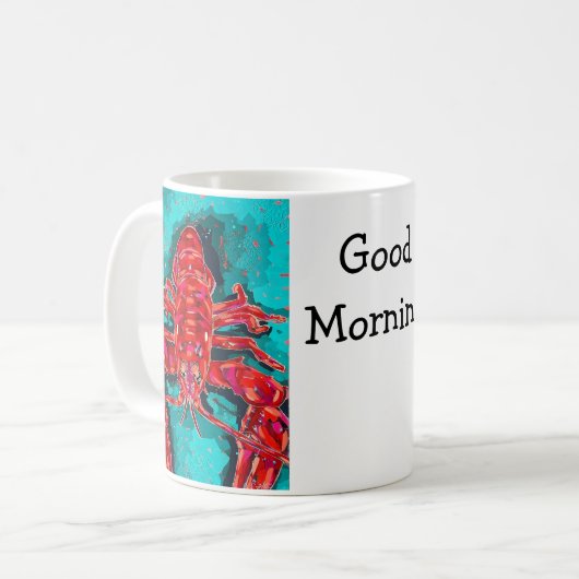 Vibrant Abstract Lobster Mug Koffiemok (Voorkant links)