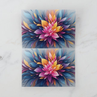 Vibrant Abstract Lotus Flower Burst with Colorful  Bedankkaart