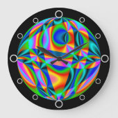 Vibrant Abstract Multicoloured Design Grote Klok (Voorkant)
