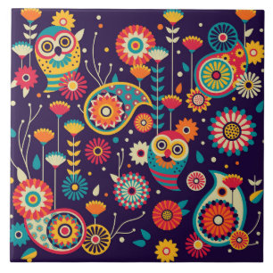 Vibrant Abstract oilopatroon Tegeltje