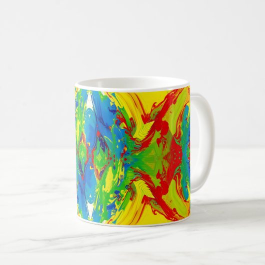 Vibrant Abstract Paint Splash Mug – Bold Artistic Koffiemok (Voorkant rechts)