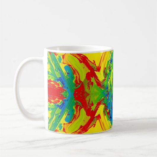 Vibrant Abstract Paint Splash Mug – Bold Artistic Koffiemok (Links)