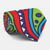 Vibrant Abstract Paisley Pattern Stropdas (Opgerold)