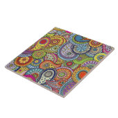 Vibrant Abstract Paisley Pattern Tegeltje (Zijkant)