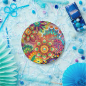 Vibrant Abstract Papieren Bordje (Feest)