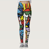 Vibrant Abstract patroon Leggings (Voorkant)