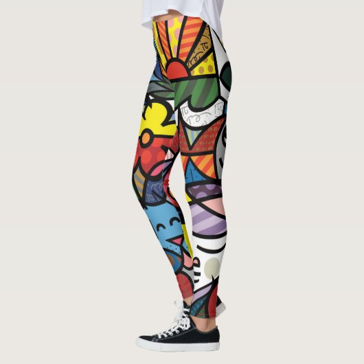 Vibrant Abstract patroon Leggings (Links)