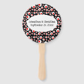 Vibrant Abstract Patroon Rood witte cirkels Zwart Handwaaier (Achterkant)