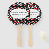 Vibrant Abstract Patroon Rood witte cirkels Zwart Handwaaier (Voorkant en achterkant)