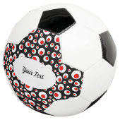 Vibrant Abstract Patroon van Red White Balls Black Voetbal (Drie kwart)