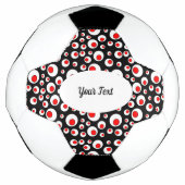 Vibrant Abstract Patroon van Red White Balls Black Voetbal (Voorkant)