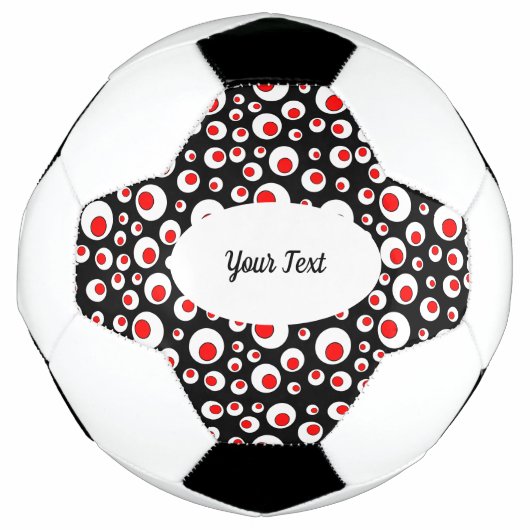 Vibrant Abstract Patroon van Red White Balls Black Voetbal (Voorkant)