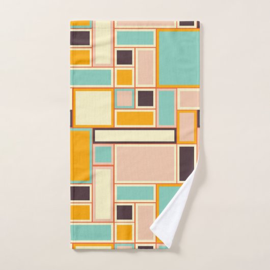 Vibrant abstract pattern with rectangles bad handdoek (Handdoek)