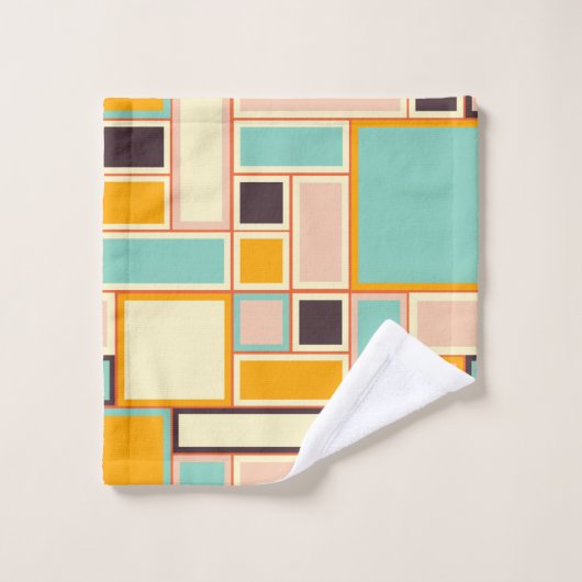 Vibrant abstract pattern with rectangles bad handdoek (Wasdoekje)