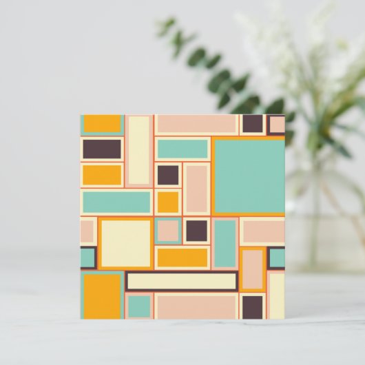 Vibrant abstract pattern with rectangles bedankkaart (Staand voorkant)