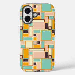 Vibrant abstract pattern with rectangles iPhone 16 hoesje