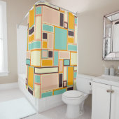 Vibrant abstract pattern with rectangles douchegordijn (In situ)