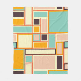Vibrant abstract pattern with rectangles fleece deken
