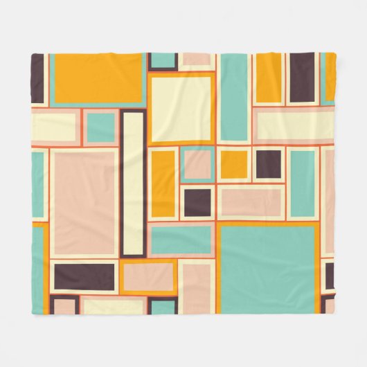 Vibrant abstract pattern with rectangles fleece deken (Voorkant (Horizontaal))