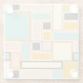 Vibrant abstract pattern with rectangles glazen onderzetter (Achterkant)