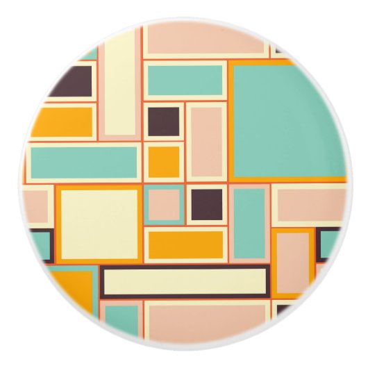 Vibrant abstract pattern with rectangles keramische knop (Voorkant)