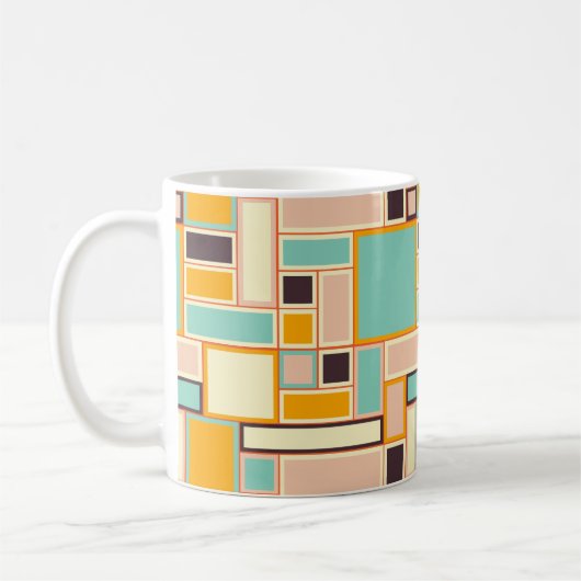 Vibrant abstract pattern with rectangles koffiemok (Links)
