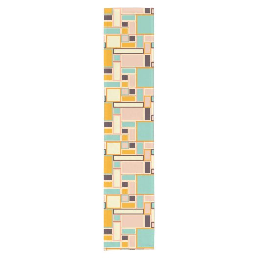 Vibrant abstract pattern with rectangles korte tafelloper (Voorkant)