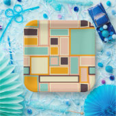 Vibrant abstract pattern with rectangles papieren bordje (Feest)